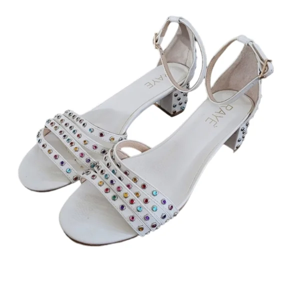 Raye Rainbow Rhinestone Sandals Size 8 - Picture 2 of 10